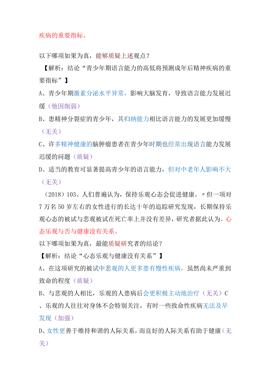 【国考行测真题】8年真题题型总结：逻辑推理（质疑类型）.docx_第2页