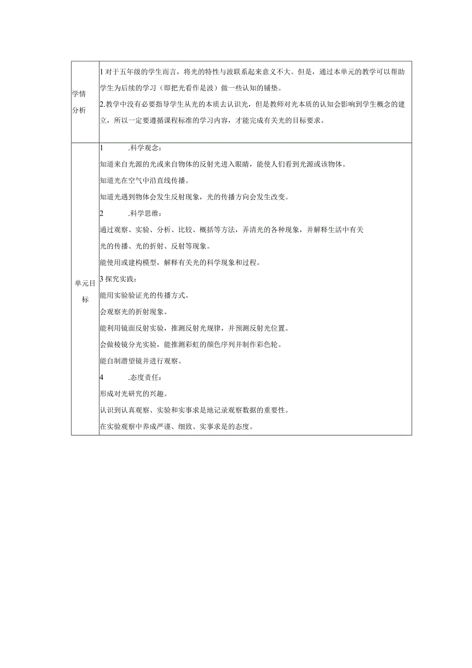 【大单元整体教学】教科版科学五年级上册第一单元《光》单元整体分析公开课教案教学设计课件资料.docx_第2页