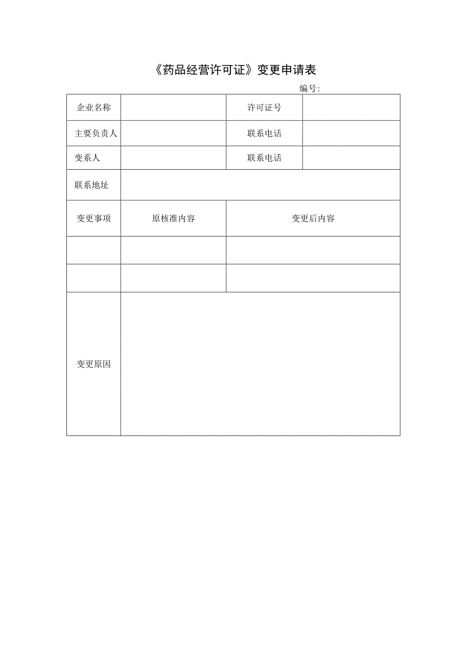 《药品经营许可证》变更申请表.docx_第1页