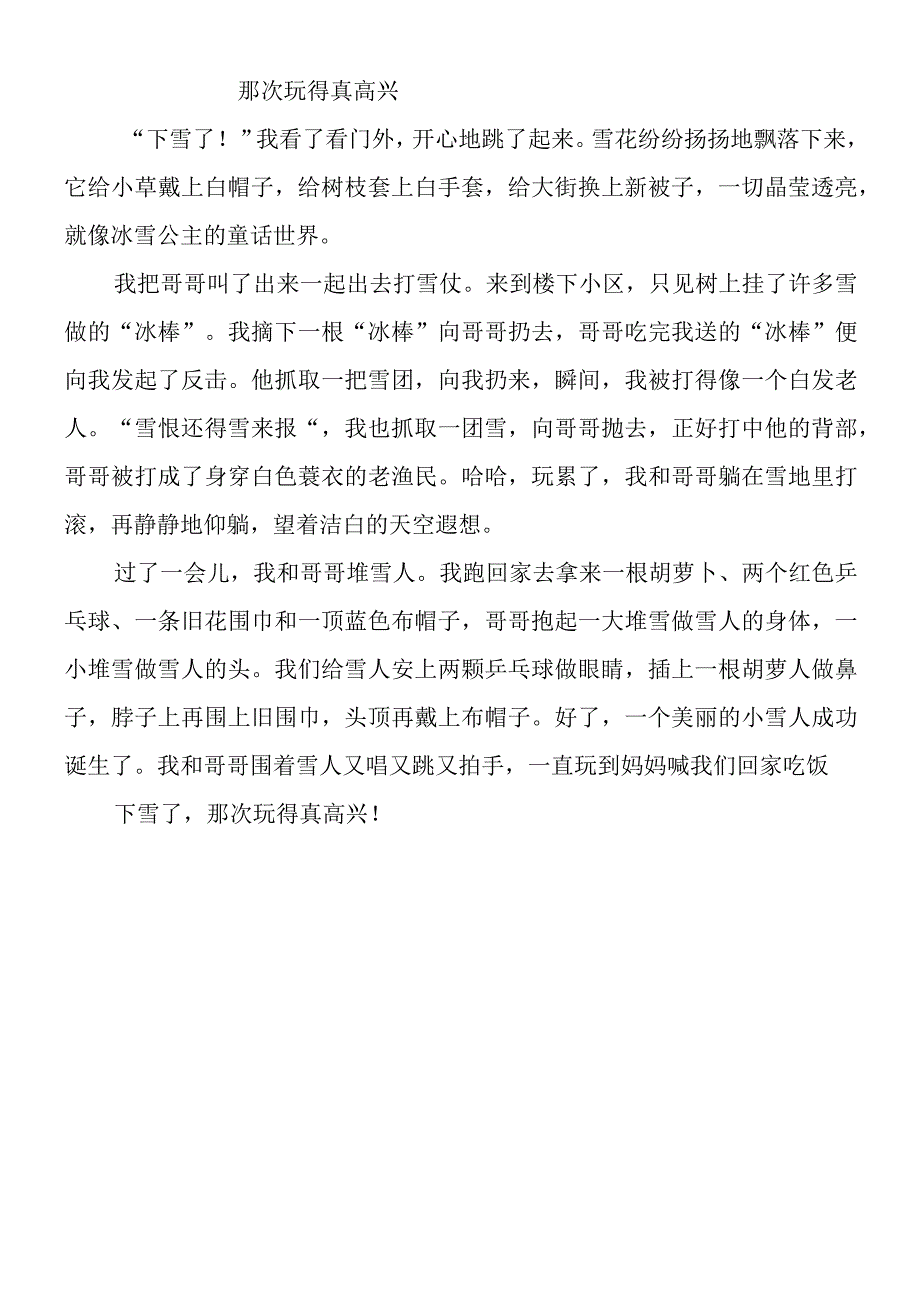 《那次玩得真高兴》打雪仗三年级作文300字.docx_第1页