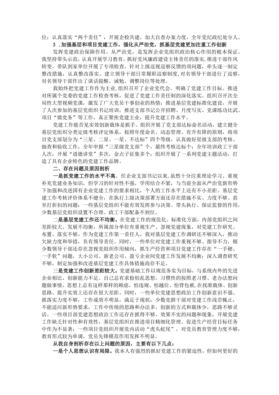 公司党支部书记抓基层党建工作述职报告（参考范本）.docx_第2页