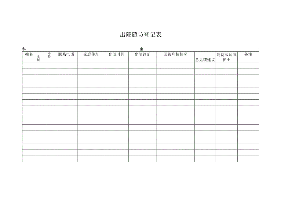 出院随访登记表.docx_第1页