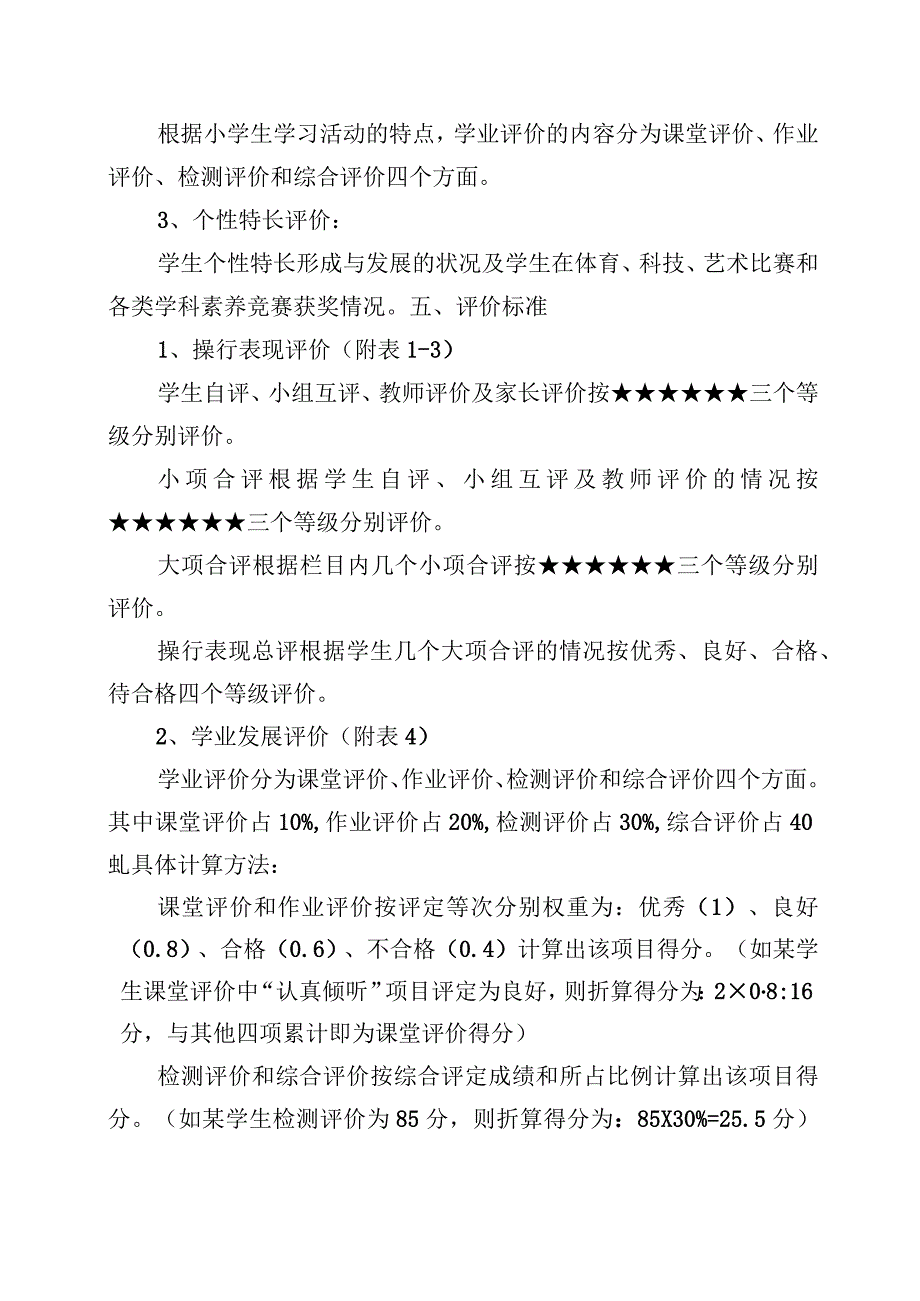 XX小学学生综合素质评价方案+总结.docx_第3页