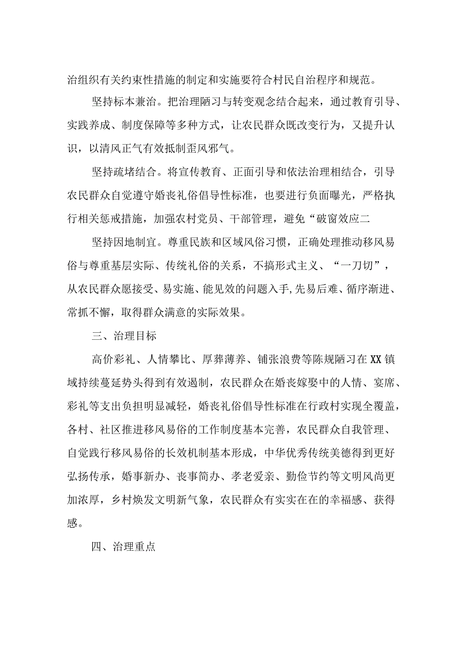 XX镇开展高价彩礼、大操大办等农村移风易俗重点领域突出问题专项治理实施方案.docx_第2页