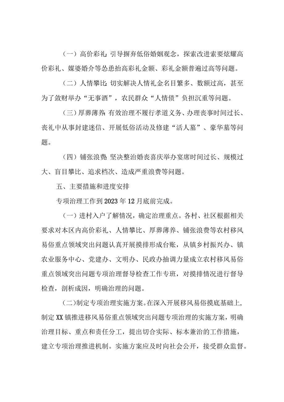 XX镇开展高价彩礼、大操大办等农村移风易俗重点领域突出问题专项治理实施方案.docx_第3页