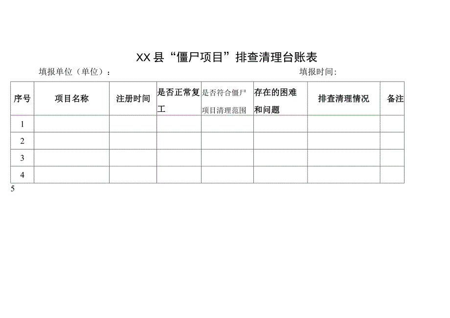 僵尸项目清理表.docx_第1页