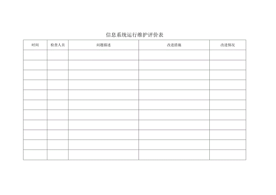 信息系统运行维护评价表.docx_第1页