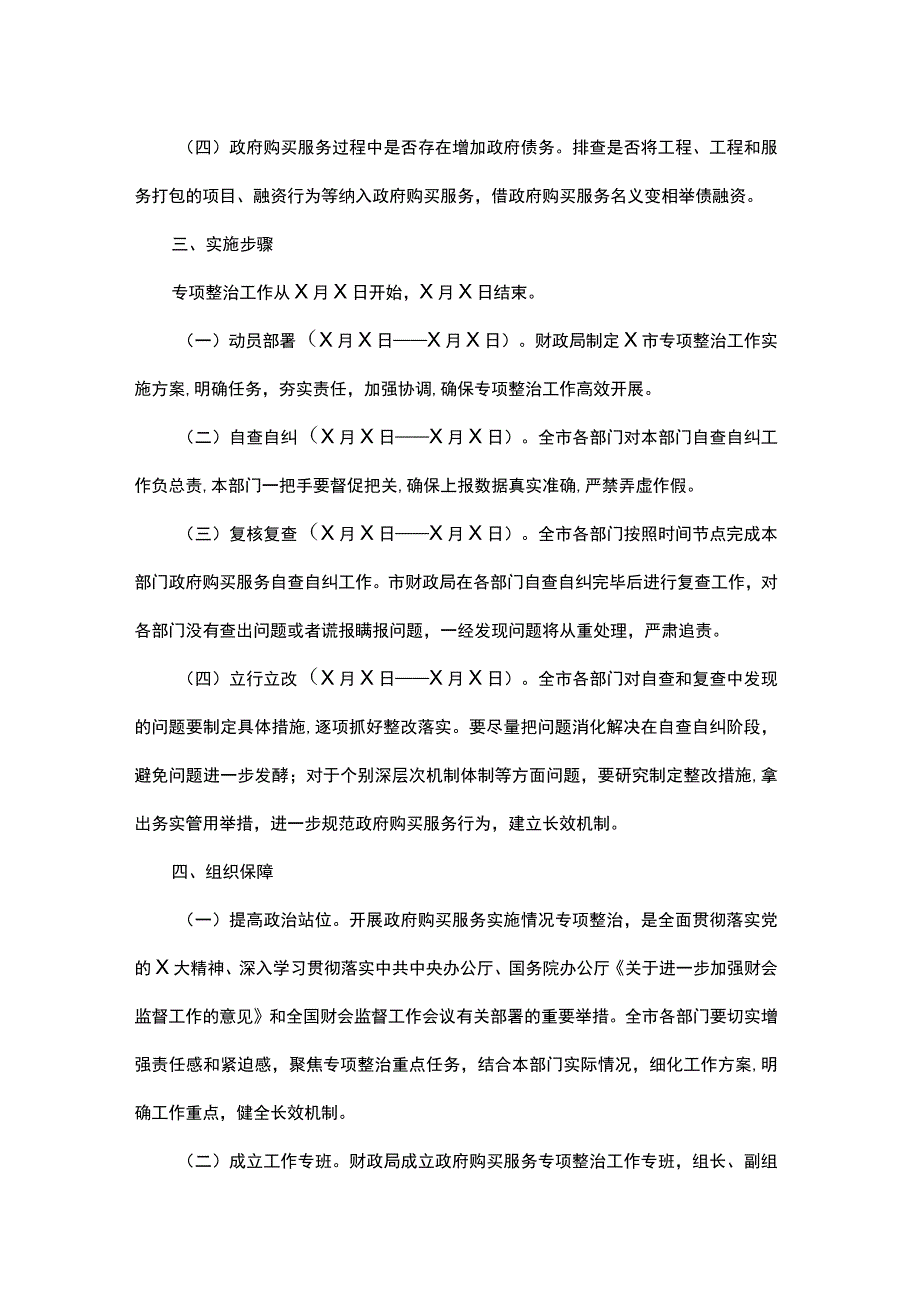 市政府购买服务实施情况专项整治工作实施方案.docx_第2页