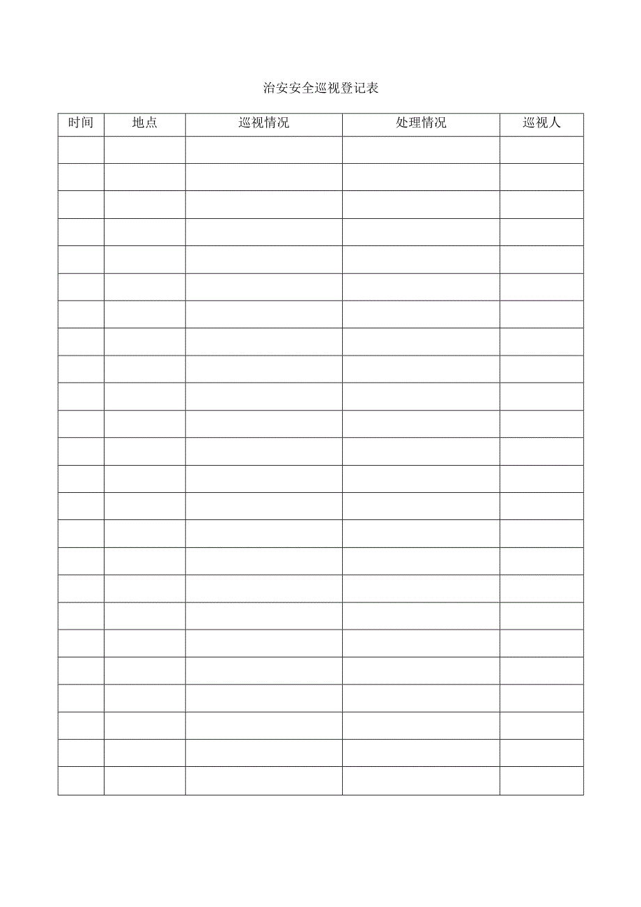 治安安全巡视登记表.docx_第1页