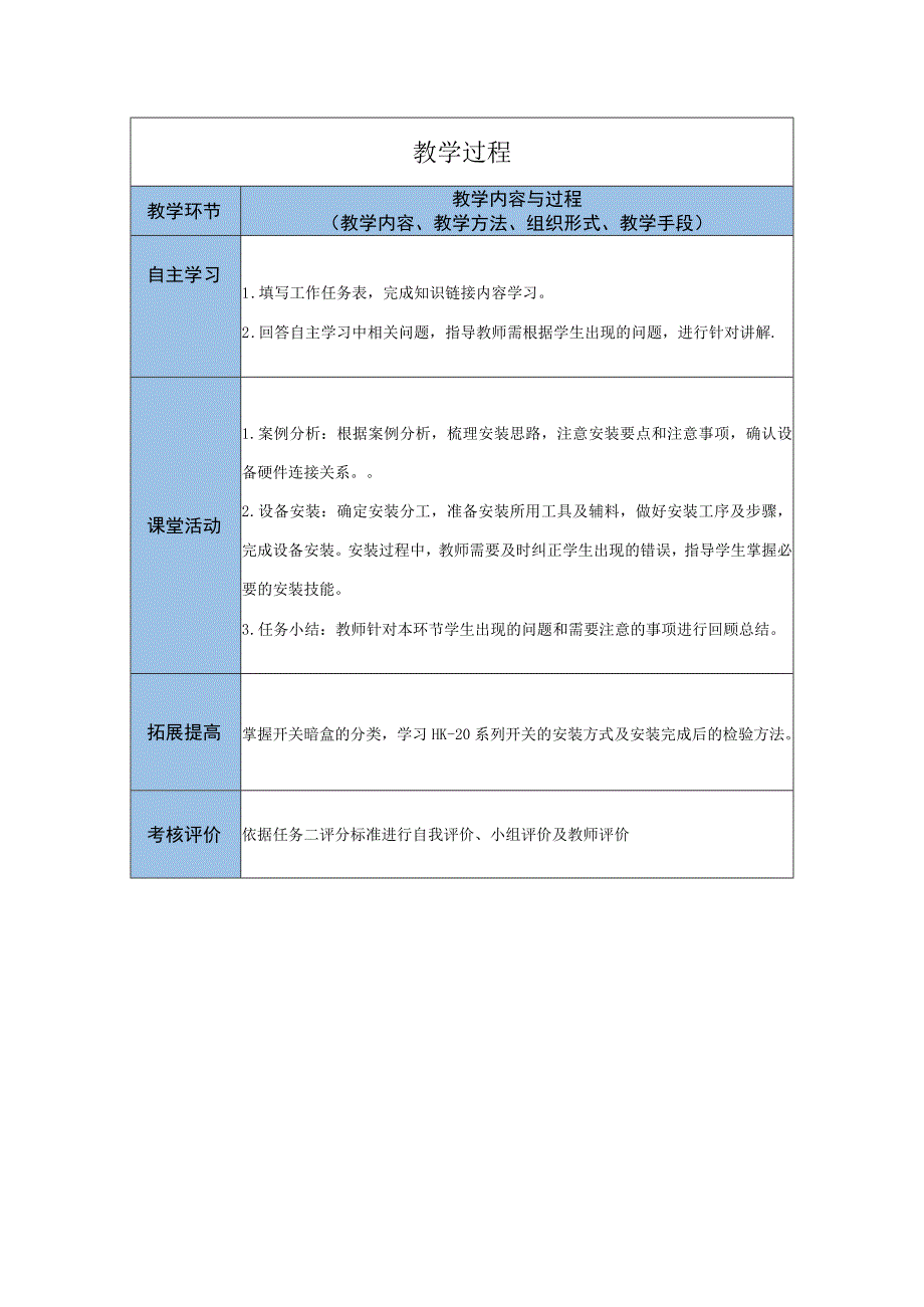 智能家居设备安装与调试 教案 项目三 智能触控面板和智能开关任务二 设备安装.docx_第2页