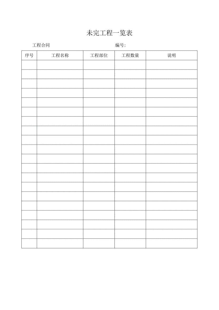 未完工程一览表.docx_第1页