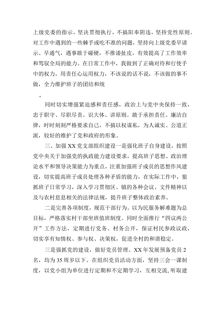 村党支部书记年度个人述职报告.docx_第2页