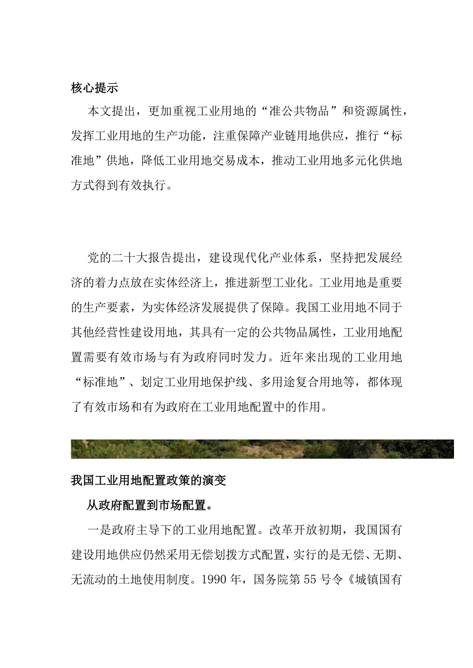 工业用地市场配置中的政府作为.docx_第1页