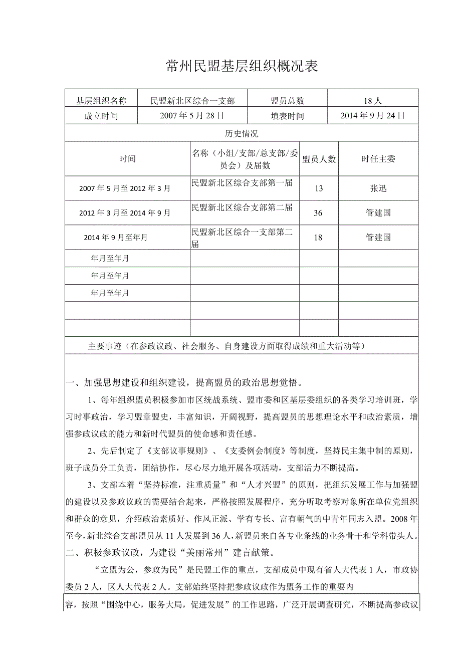 常州民盟基层组织概况表.docx_第1页