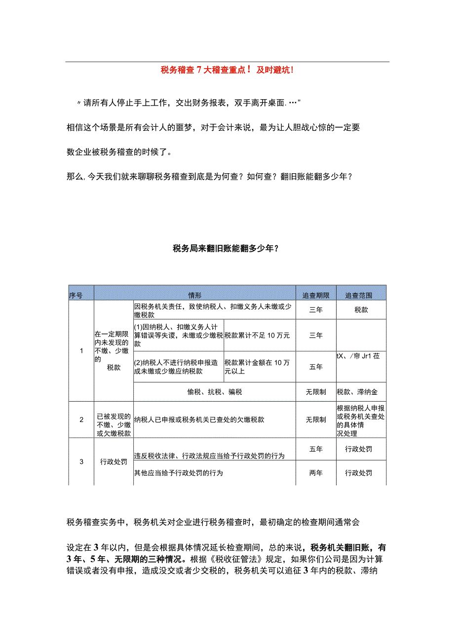 税务稽查七大稽查重点内容管理析.docx_第1页