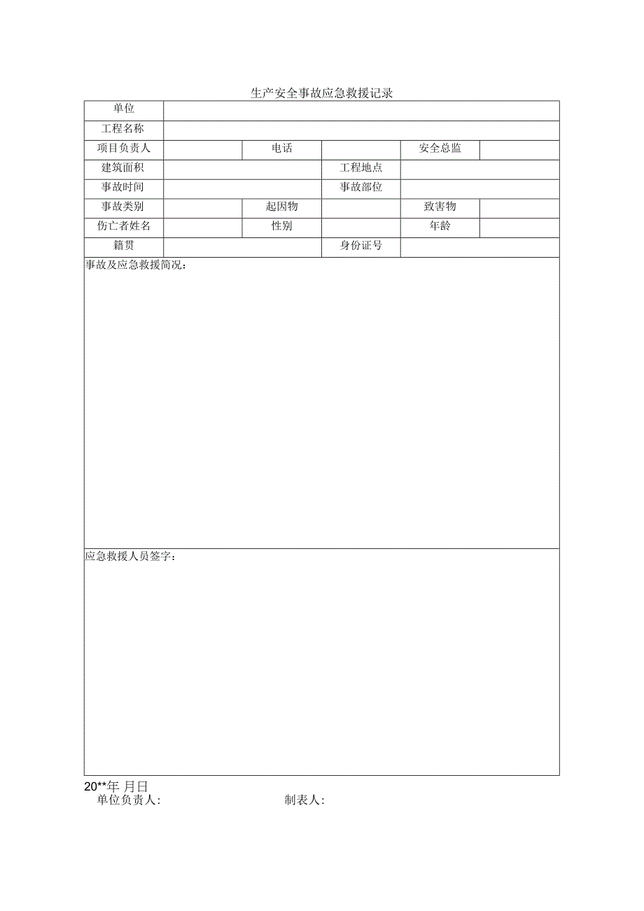 生产安全事故应急救援记录.docx_第1页