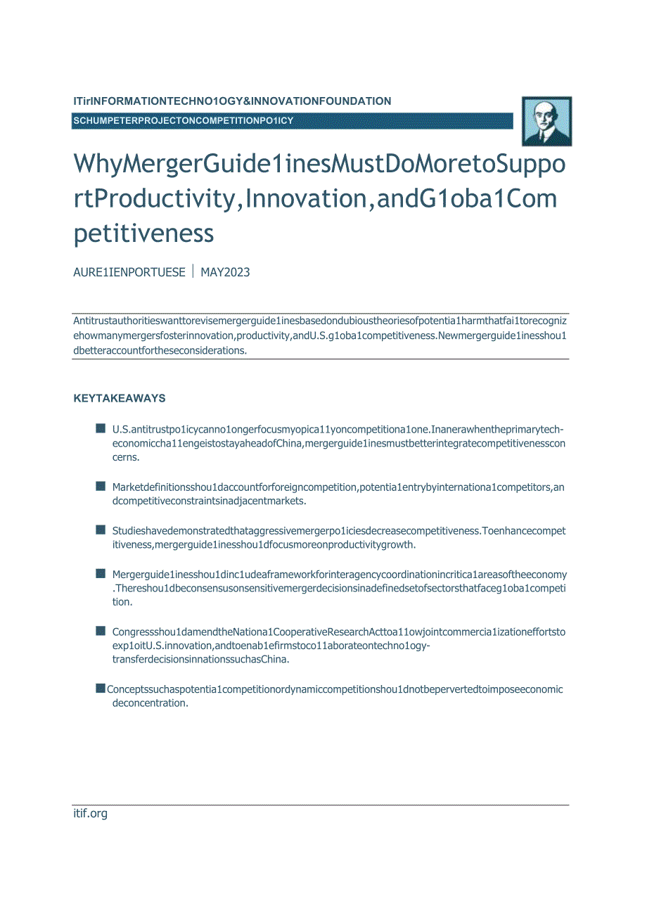 行业报告ITIF为什么合并指导方针必须更多地支持生产力创新和全球竞争力英20235_.docx_第1页