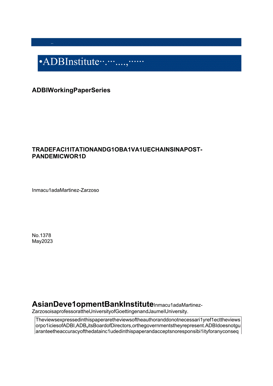 行业报告亚开行疫情后世界的贸易便利化与全球价值链英20235_市场营销策划_重点报告2.docx_第1页