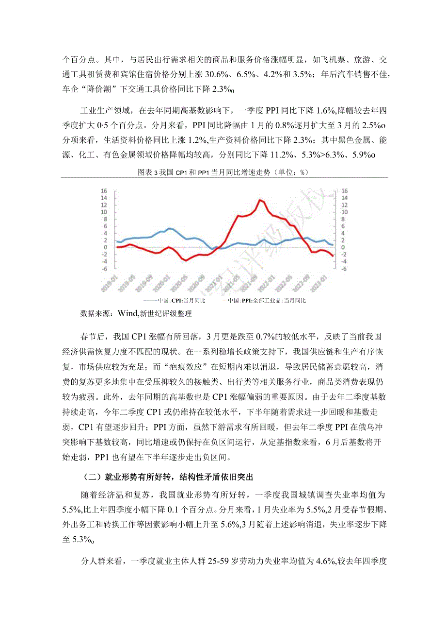 行业报告新世纪评级我国经济温和复苏内生增长动能有待加强——2023年第一季度宏观经济分析及展望.docx_第3页