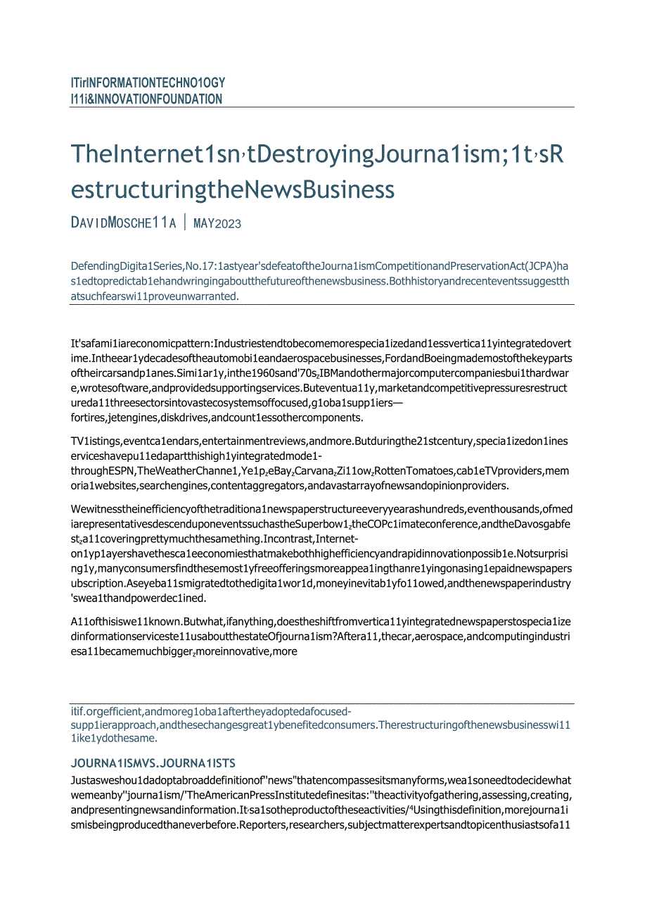 行业报告ITIF互联网并没有摧毁新闻业；它正在重组新闻业务英20235_市场营销策划_.docx_第1页