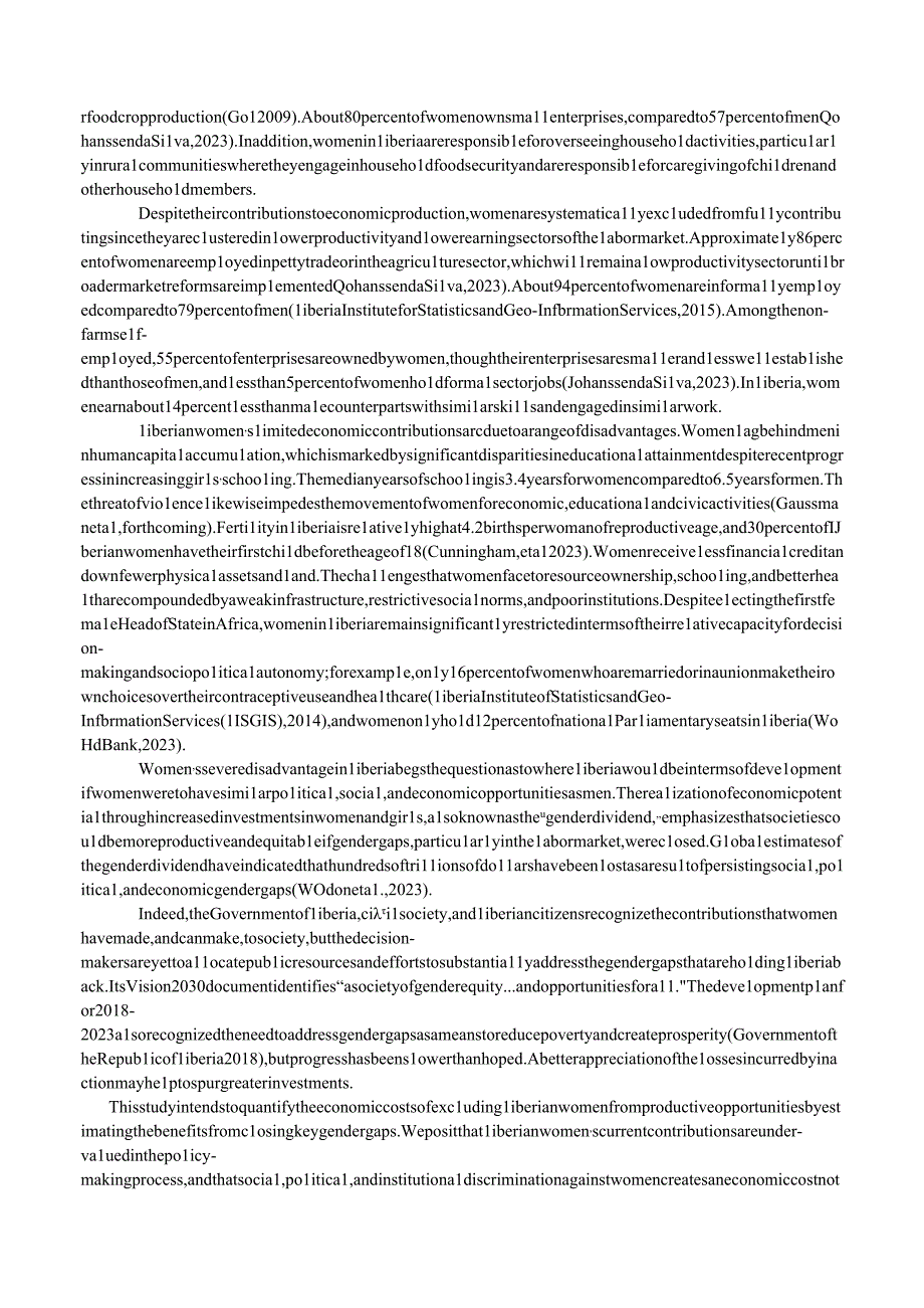 行业报告世界银行利比里亚妇女人数：性别红利宏观模拟的证据英20234_市场营销策划_重.docx_第2页