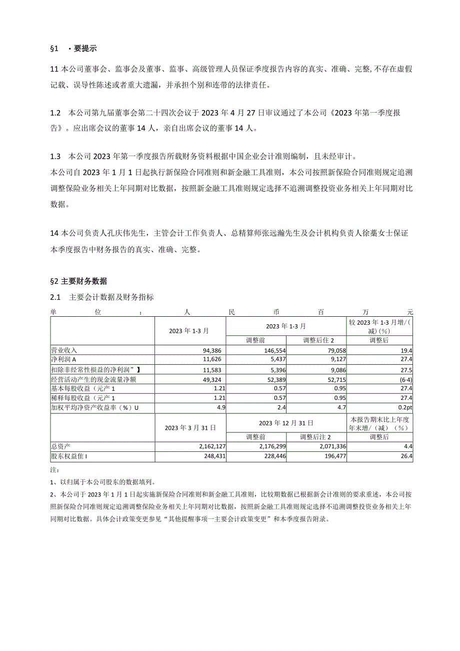 行业报告中国太保2023年第一季度报告_市场营销策划_重点报告20230502_doc.docx_第3页