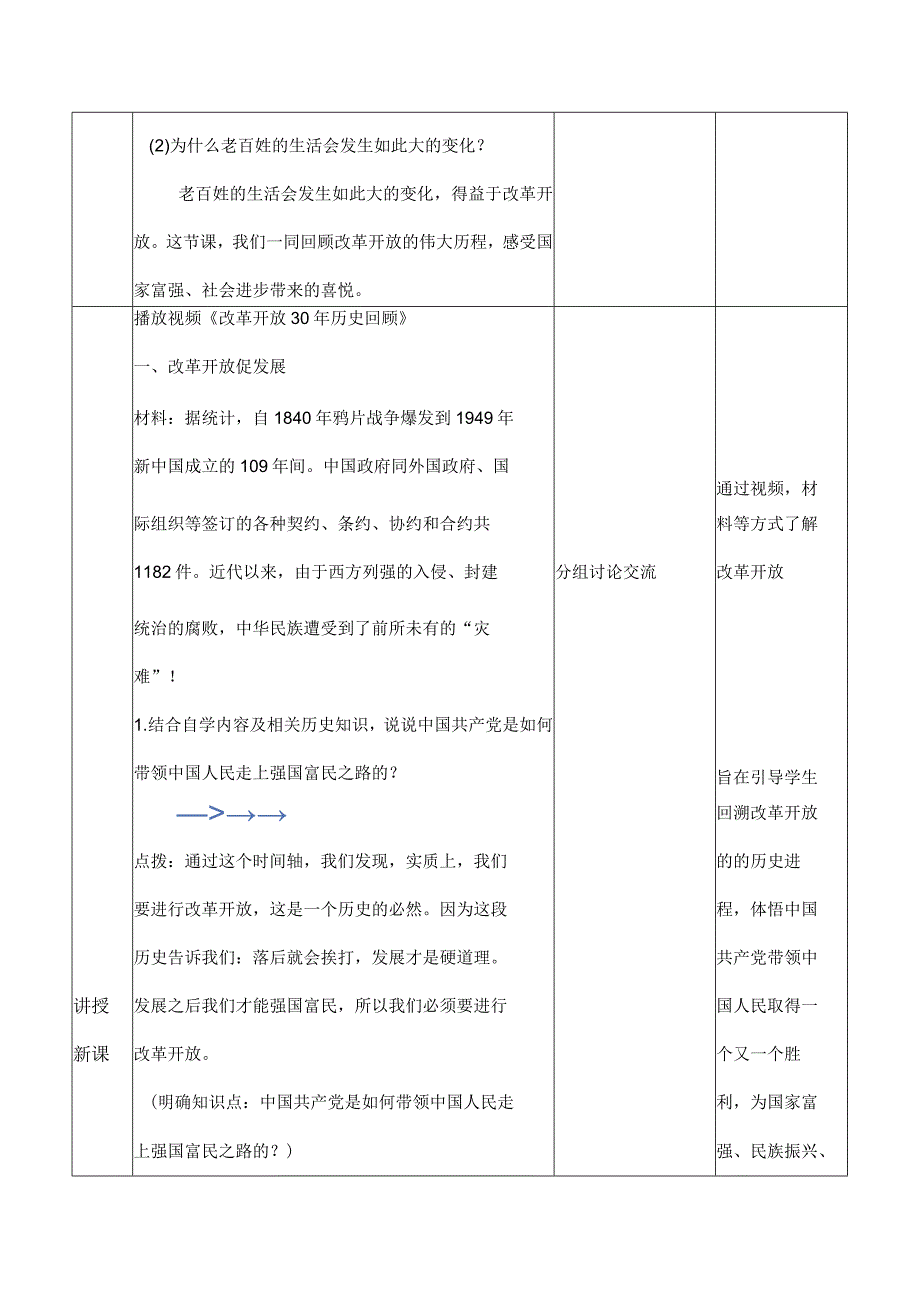 道德与法治人教版九年级上册2018年新编11 坚持改革开放教学设计.docx_第2页