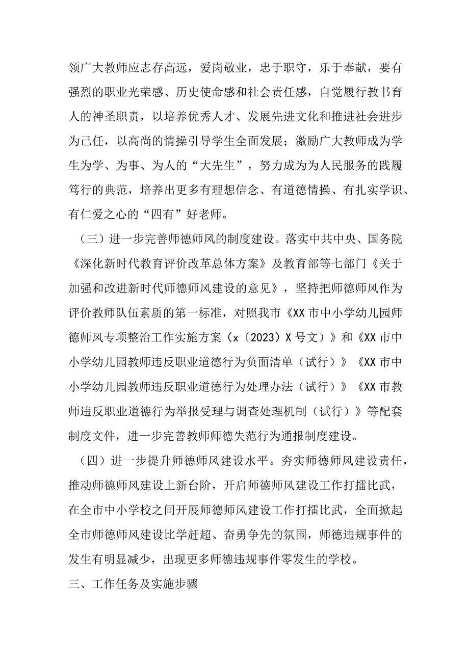 2023年X市师德师风建设提升年实施方案.docx_第2页