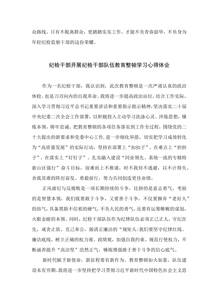 2023年纪检监察干部队伍教育整顿心得体会范文范文10篇精选供参考.docx_第2页