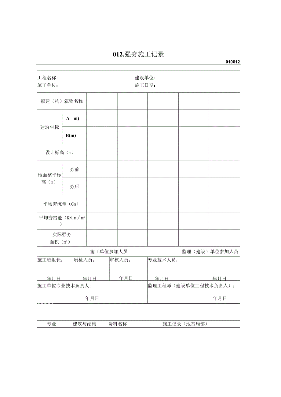 强夯施工记录电子版2023版.docx_第1页