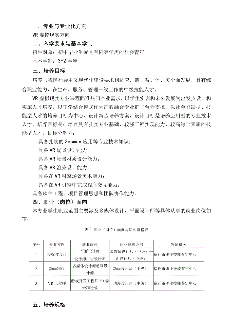 江苏省宿豫中等专业学校专业实施性人才培养方案.docx_第2页