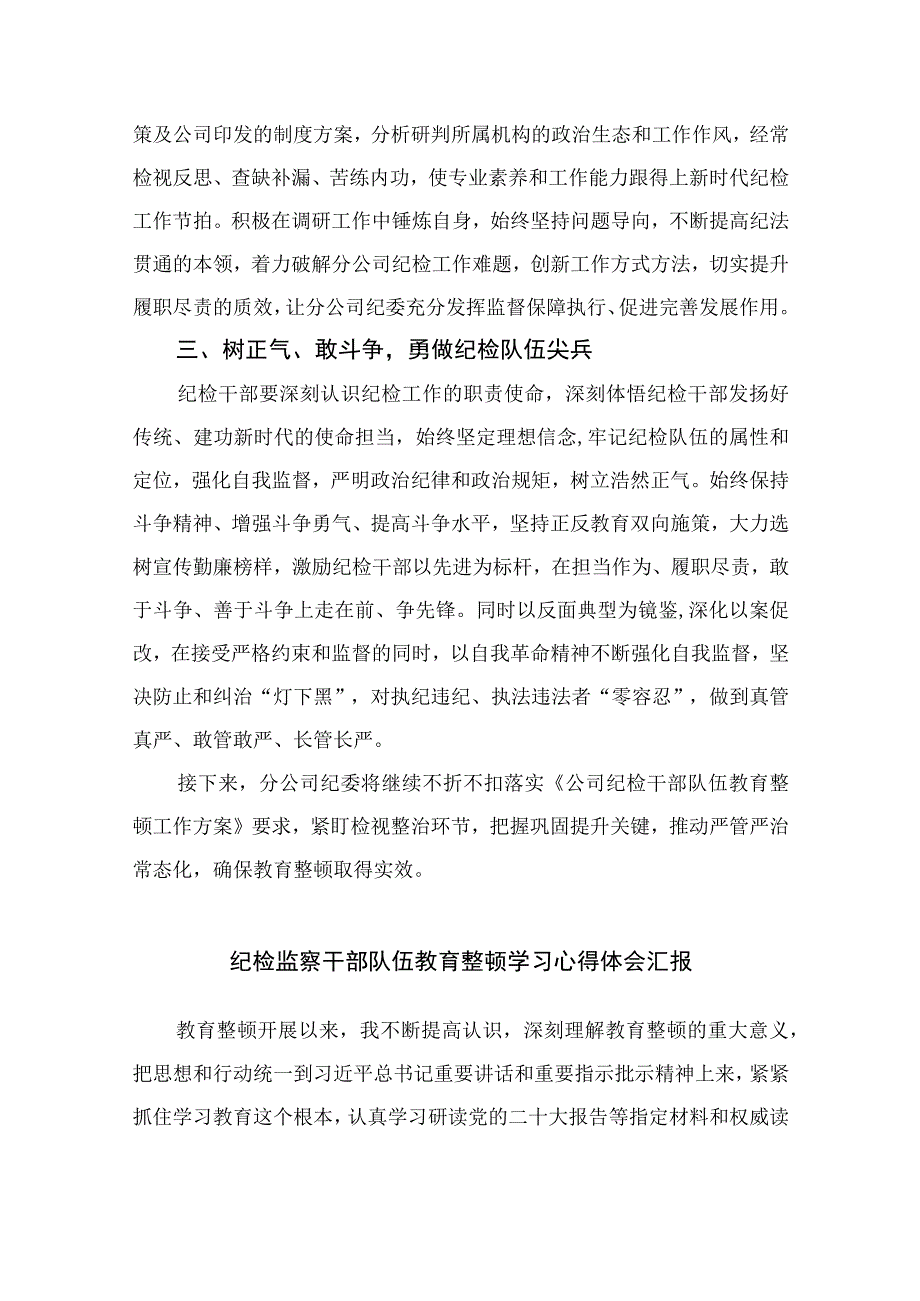 2023年纪检监察干部队伍教育整顿心得体会范文最新精选版10篇.docx_第2页