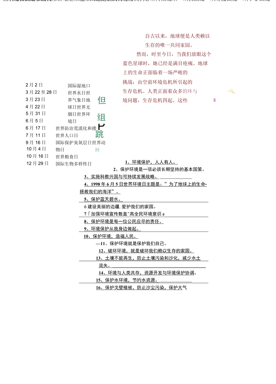 小学中学手抄报word可编辑模板 环保环境保护精美电子小报.docx_第1页