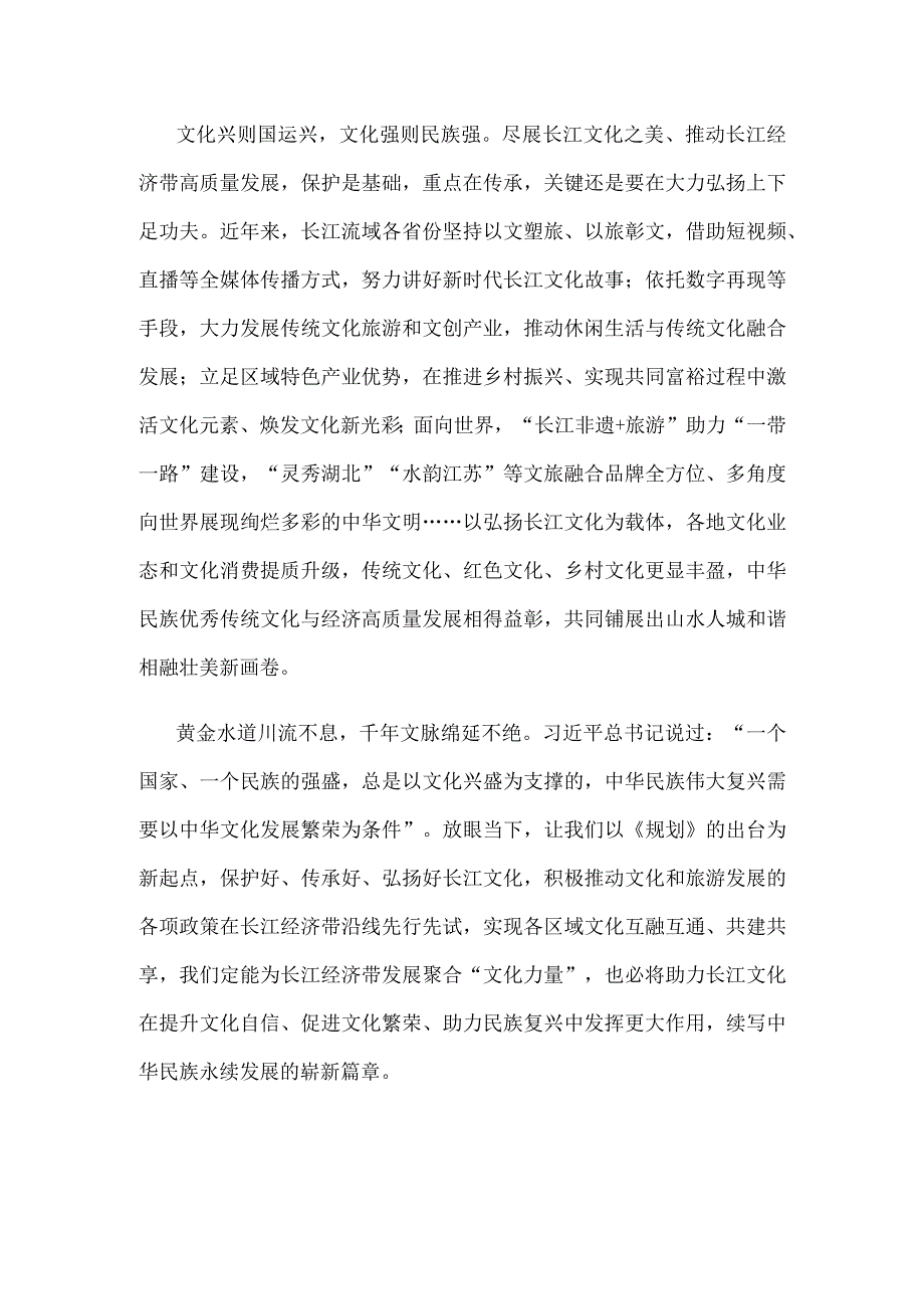 学习贯彻《长江文化保护传承弘扬规划》心得体会.docx_第3页