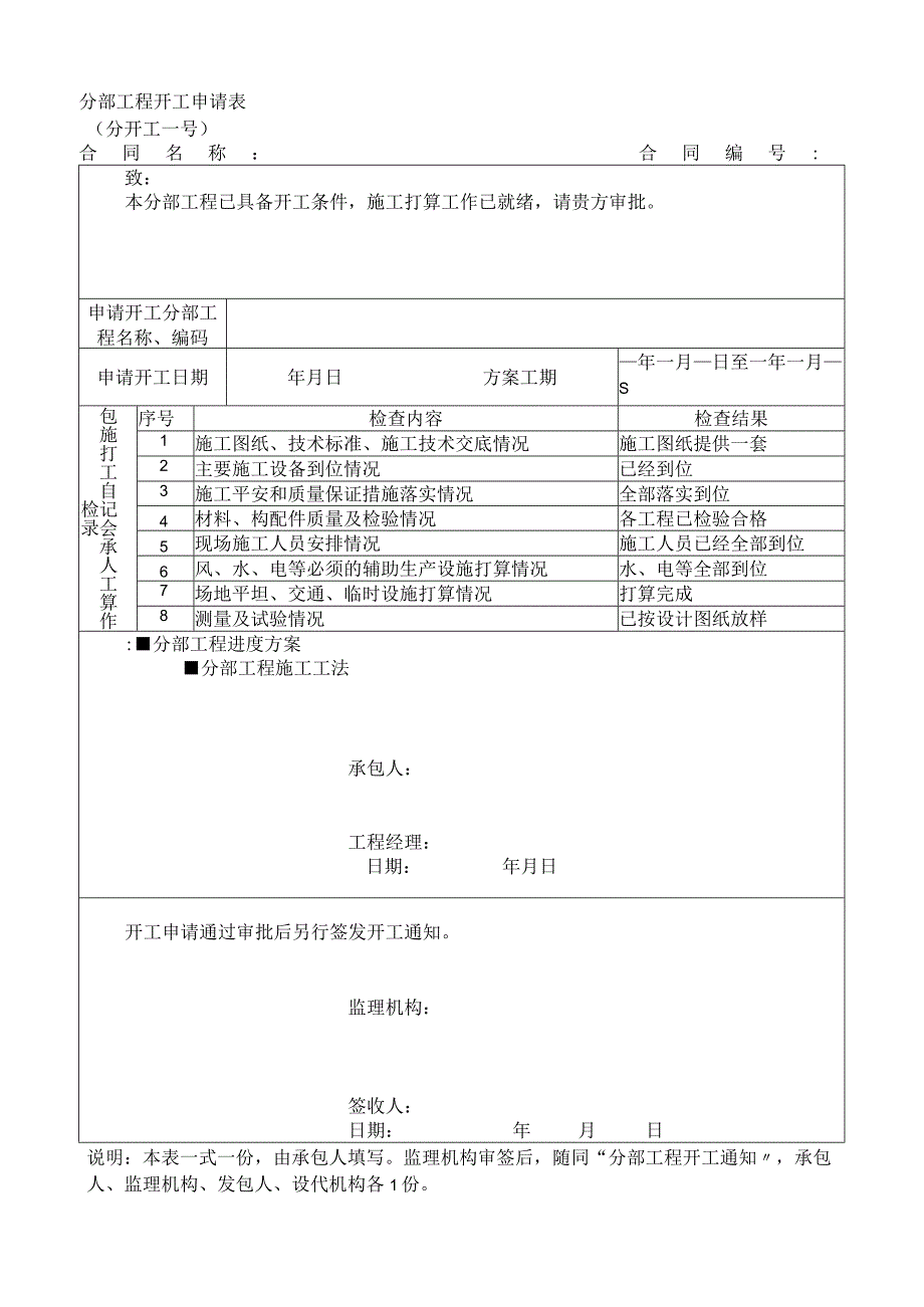 分部工程开工申请表2023版.docx_第1页