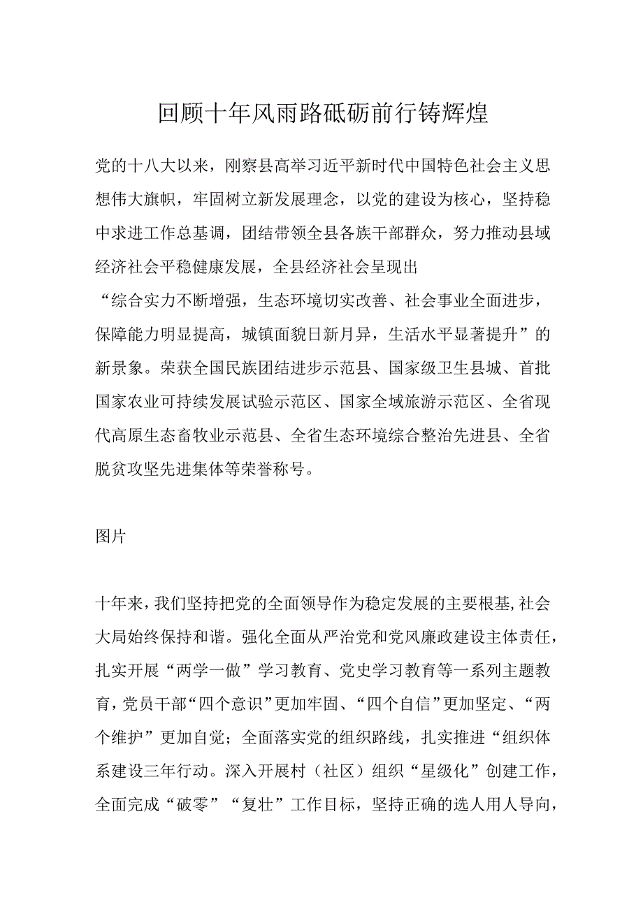 回顾十年风雨路 砥砺前行铸辉煌.docx_第1页