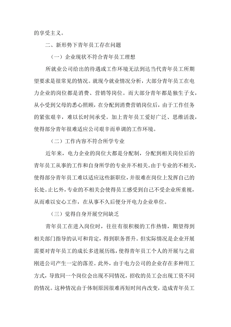 做好新形势下供电企业青年员工思想教育工作的思考.docx_第2页