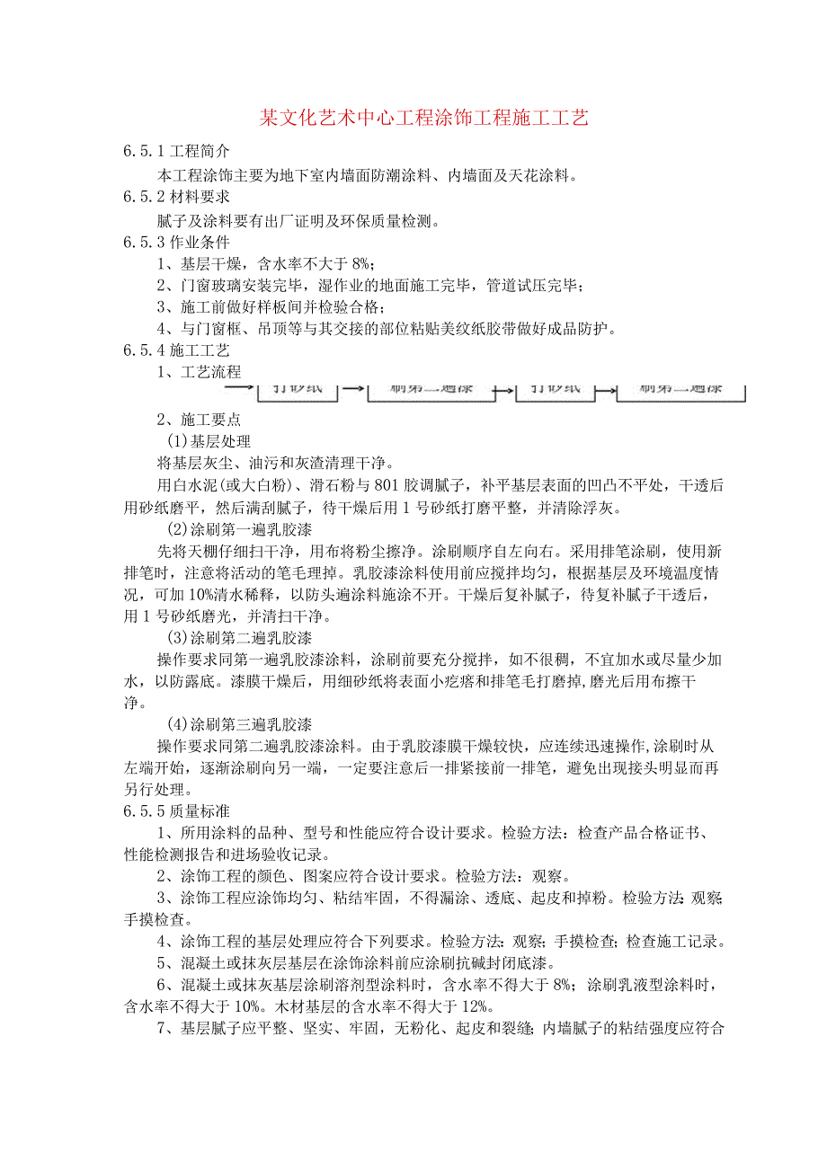 某文化艺术中心工程涂饰工程施工工艺.docx_第1页