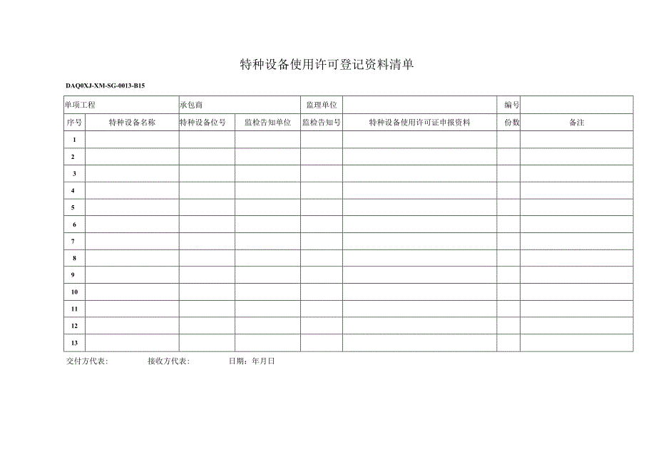 2023年特种设备使用许可登记资料清单.docx_第1页