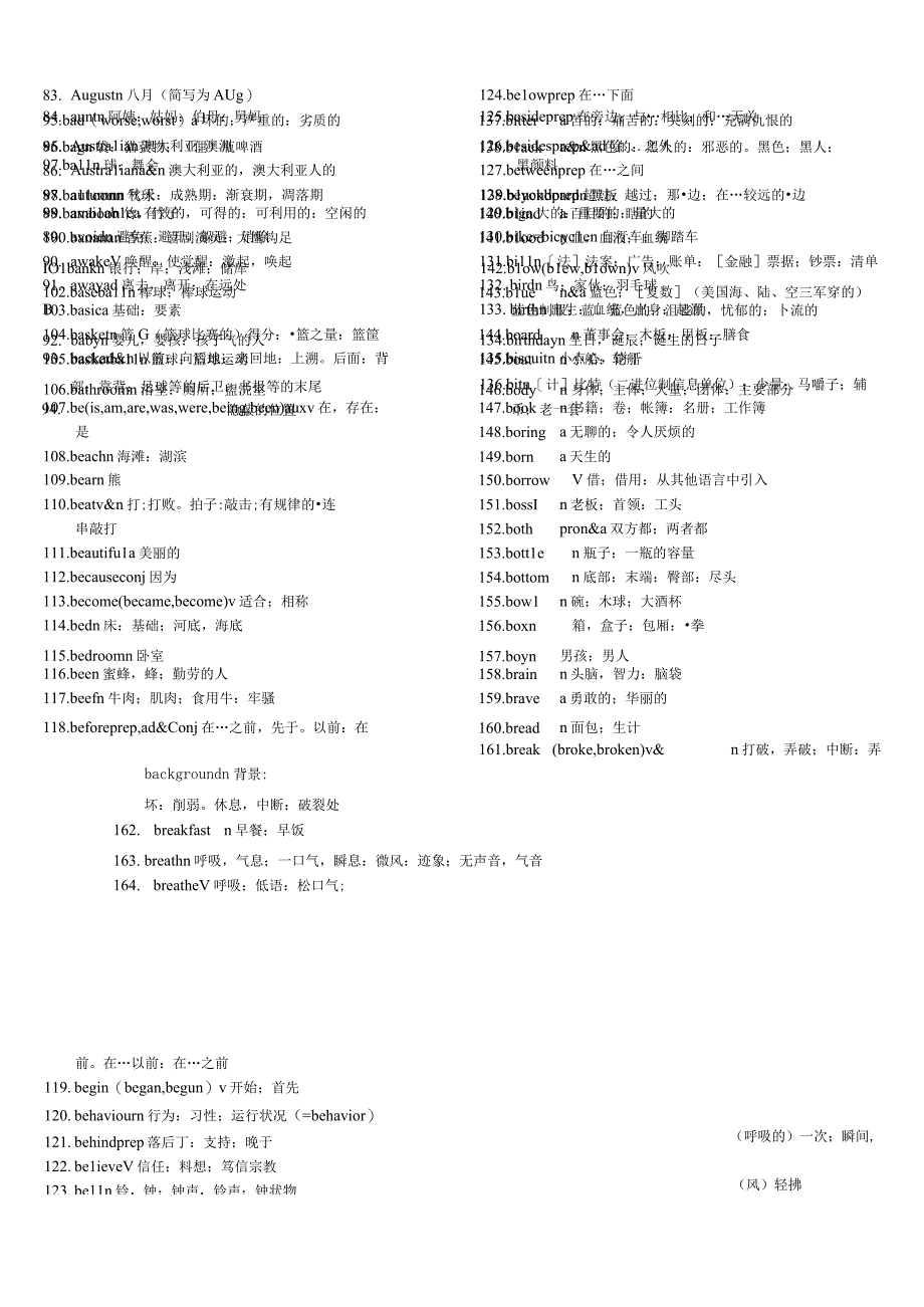 初中必背词汇1600带翻译初中必背3000单词.docx_第2页