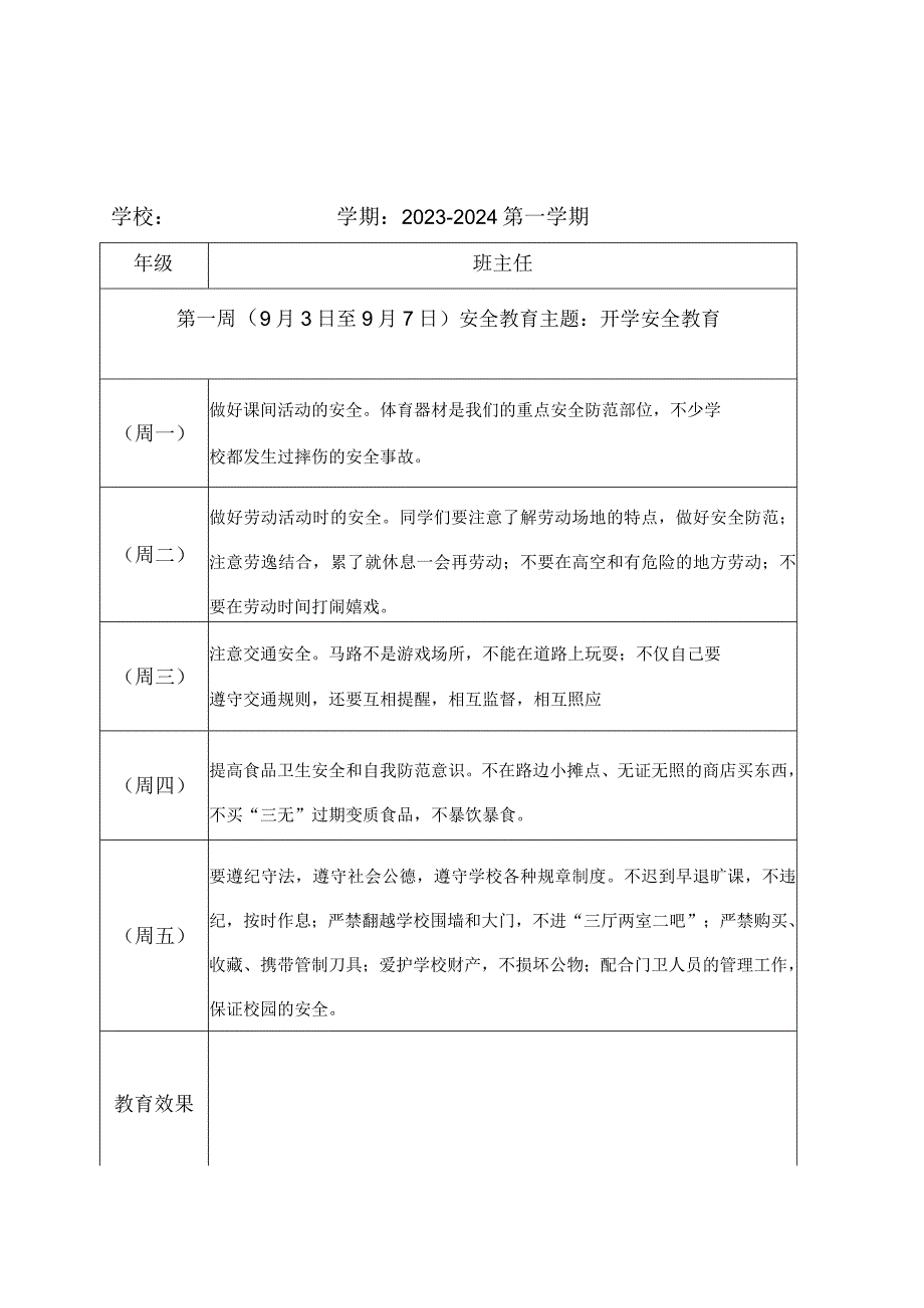 小学1530安全教育记录表格式.docx_第1页