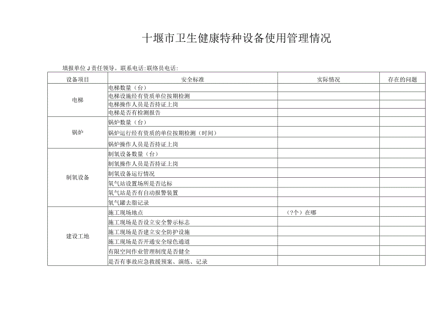 十堰市卫生健康特种设备使用管理情况.docx_第1页