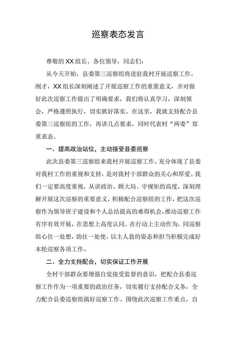 巡察表态发言.docx_第1页