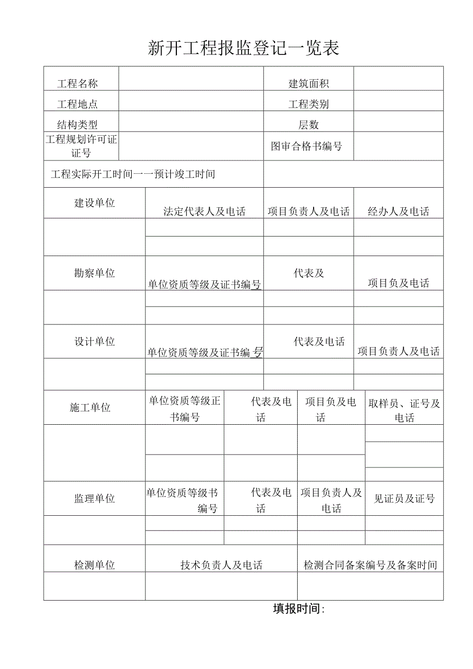 新开工程报监登记一览表.docx_第1页