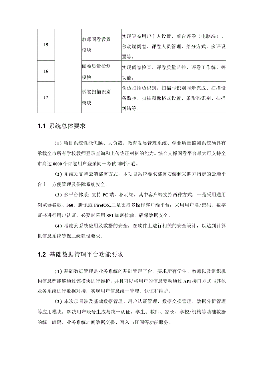 XX市教育教学信息管理平台建设项目需求说明.docx_第3页