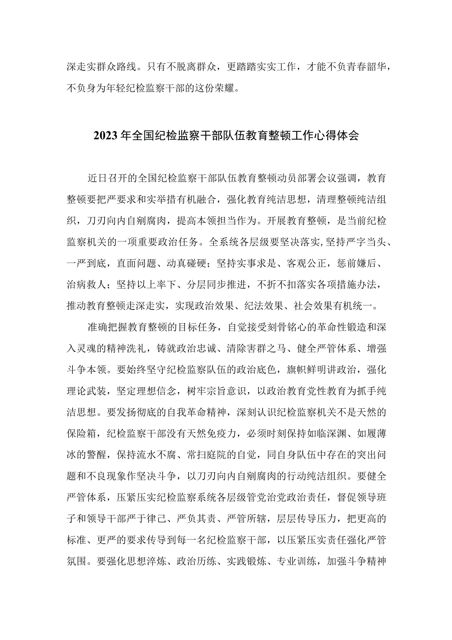 2023年纪检监察干部队伍教育整顿心得体会范文通用精选10篇.docx_第2页