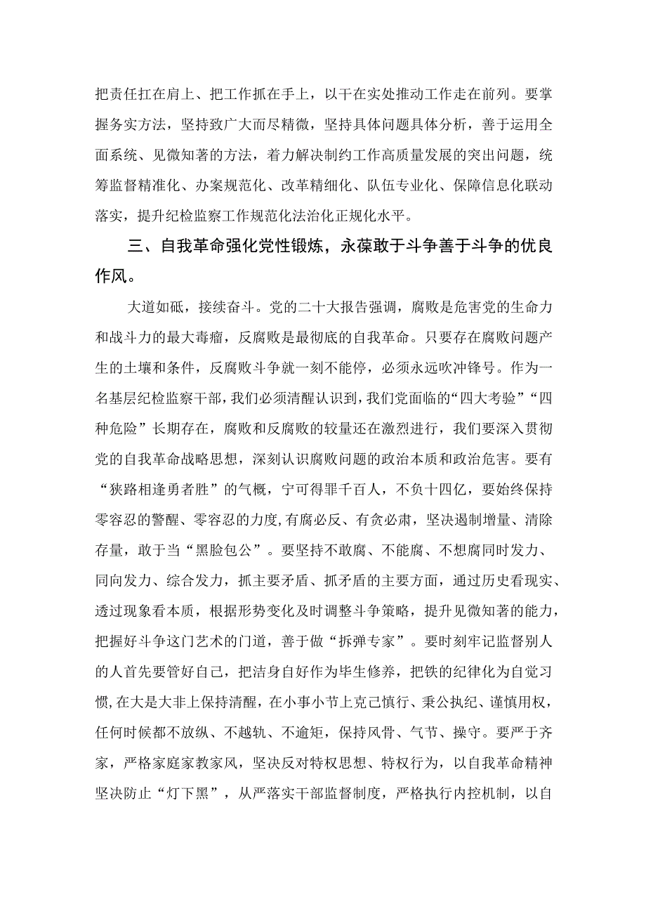 2023纪检监察干部队伍教育整顿纪检干部心得体会及研讨发言精选范文3篇.docx_第3页