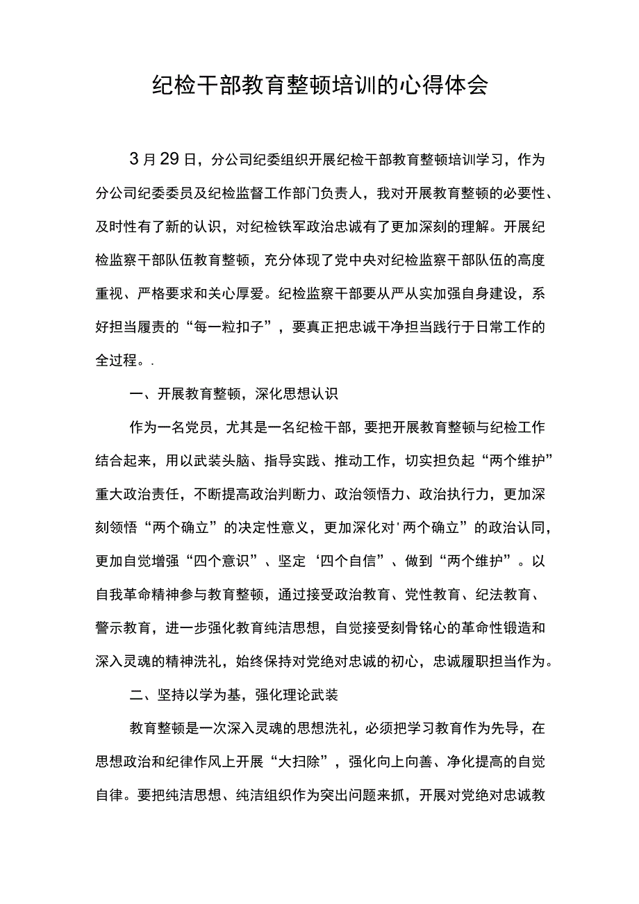 纪检干部教育整顿培训的心得体会.docx_第3页