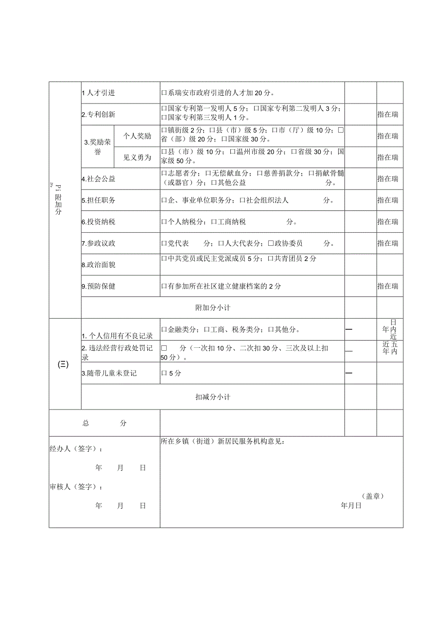 瑞安市新居民积分制管理申请表.docx_第2页