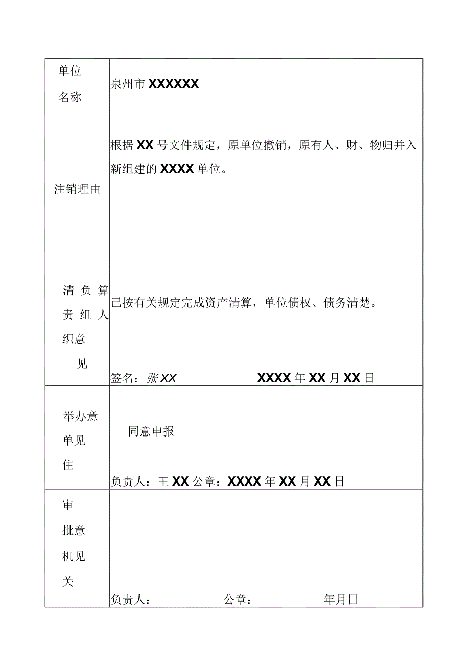 范本三事证第XXXXXXXXXX号事业单位法人注销登记备案申请书.docx_第2页